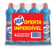 Kit com 4 Limpadores Veja Gold Multiuso Original 500ml, Veja, Azul na Amazon