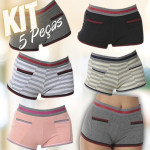 Kit com 5 Calcinha Short Algodão Penteado Mauí na Amazon
