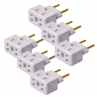 Kit Com 6 Adaptadores De Tomada – 3 Pinos Para 2 Pinos – Plug 10A / 20A na Amazon