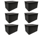 Kit com 6 caixas organizadoras Rattan – 7 litros com tampa na Amazon