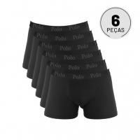 Kit Com 6 Cuecas Boxer Black Edition - Polo Match na Americanas