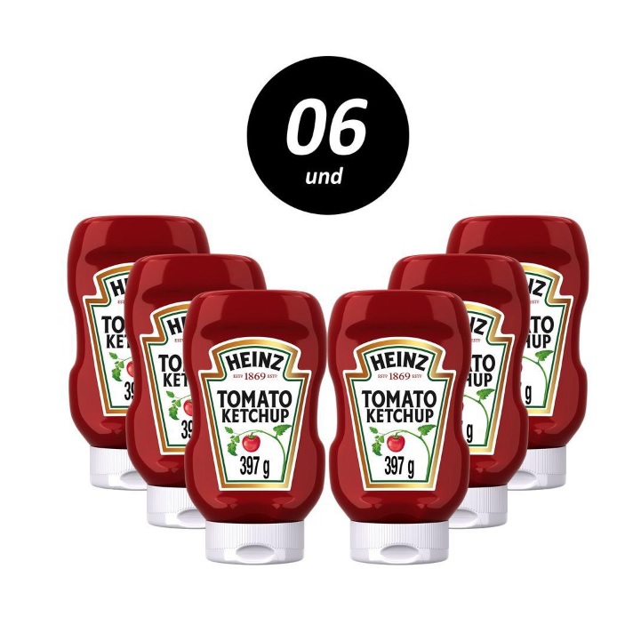 Kit com 6 Ketchup Heinz Tradicional 397g na Casas Bahia