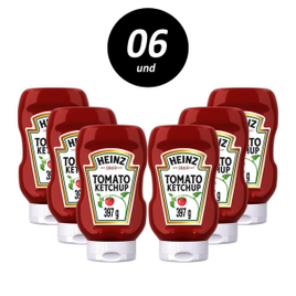 Kit com 6 Ketchup Heinz Tradicional 397g na Casas Bahia