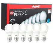 Kit com 6 Lâmpadas 9W LED Bulbo, Bivolt 6500K Branco frio, 274061473, Avant na Amazon
