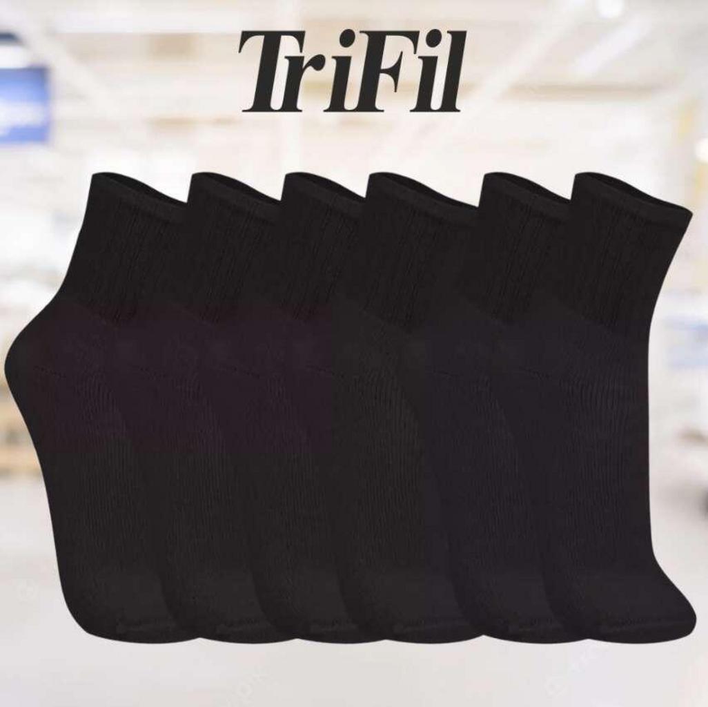Kit com 6 Meias Básicas Atoalhadas, Trifil, Adulto Unissex, Preto na Amazon