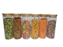 Kit com 6 Potes de Vidro para Mantimentos com Tampa de Bambu 450mL – Oikos na Magazine Luiza