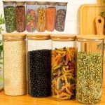 Kit com 6 Potes de Vidro para Mantimentos com Tampa de Bambu 450mL – Oikos na Magazine Luiza