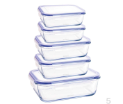 Kit Conjunto 5 Potes De Vidro com Tampa Click (Azul) na Amazon