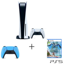 Kit Console PlayStation 5 (Com leitor de Disco) + Jogo Horizon Forbidden West (Digital) + Controle sem fio Sony DualSense na Fastshop