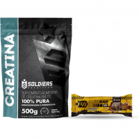Kit: Creatina 500g + Barrinha Elitebar Pão De Mel 10g Soldiers Nutrition na Amazon