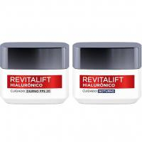 Kit Creme Facial Anti-idade L'Oréal Paris Revitalift Hialurônico Noturno + Diurno FPS 20, 49g na Amazon