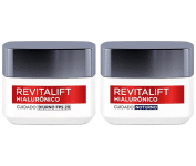 Kit Creme Facial Anti-idade L’Oréal Paris Revitalift Hialurônico Noturno + Diurno FPS 20, 49g na Amazon