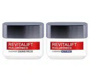 Kit Creme Facial Anti-idade L’Oréal Paris Revitalift Hialurônico Noturno + Diurno FPS 20, 49g na Amazon