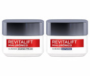 Kit Creme Facial Anti-idade L’Oréal Paris Revitalift Hialurônico Noturno + Diurno FPS 20, 49g na Amazon