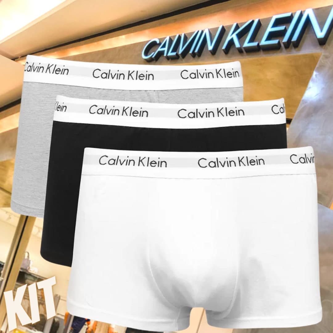 Kit Cueca Boxer Calvin Klein Trunk 3 Peças na Magazine Luiza