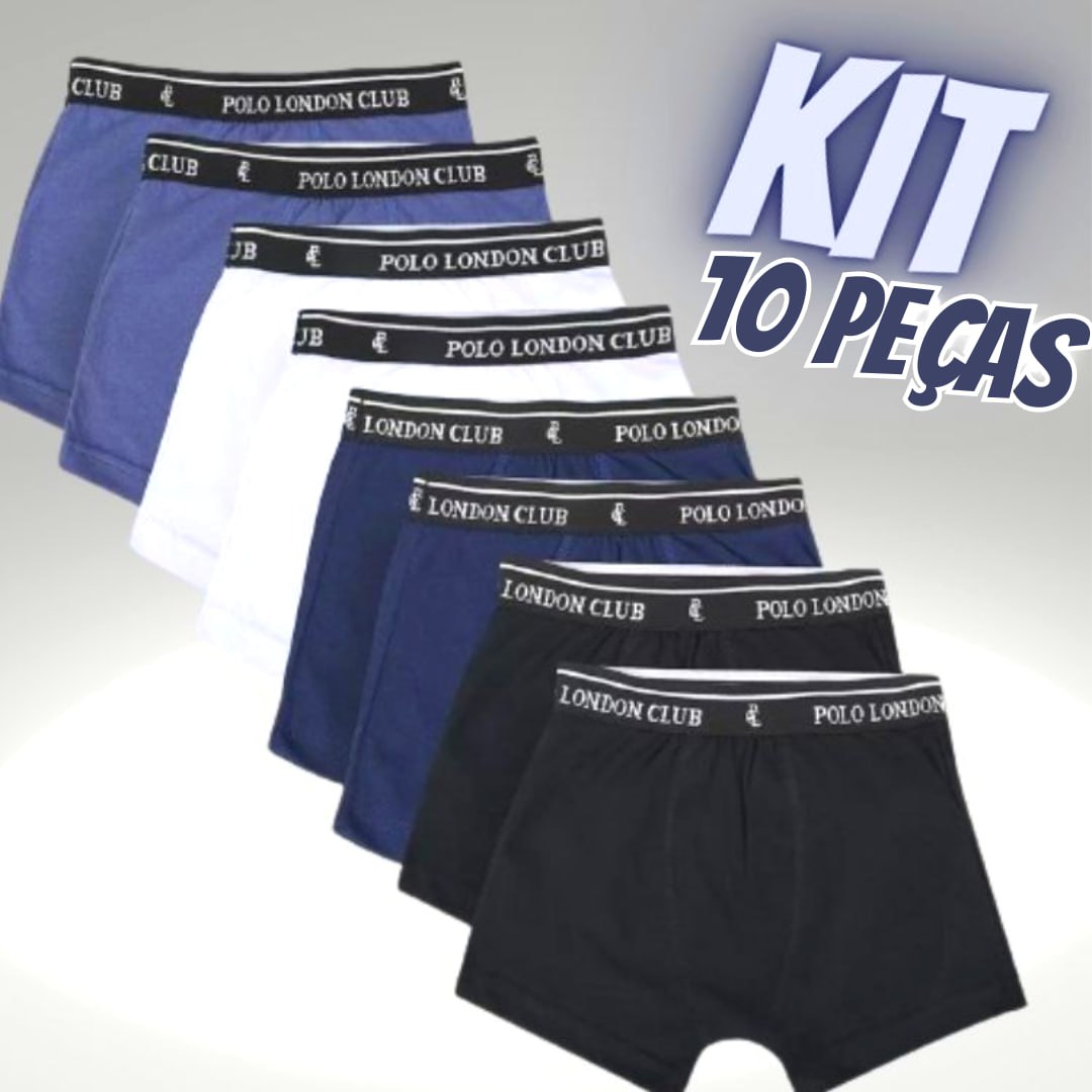 Kit Cueca Boxer Infantil Polo London Club 10 Peças na Magazine Luiza