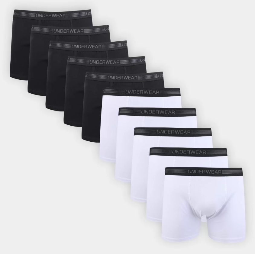 Kit Cueca Boxer Underwear C/ 12 Peças na Magazine Luiza