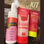 Kit Cuidados Faciais e Corporais Sabor Morango SkinCare Face Beautiful Lançamento na Shopee