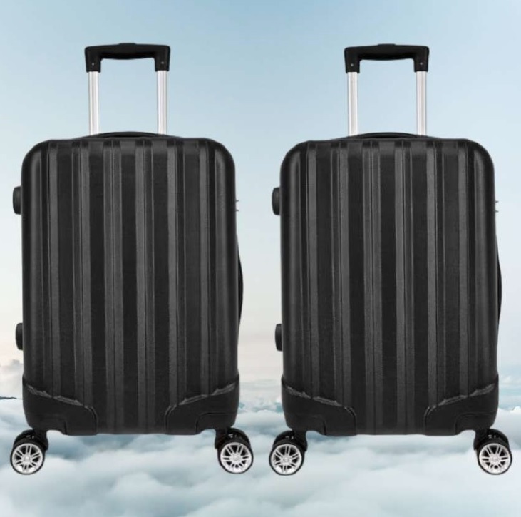 Kit De 2 Malas De Bordo Com Rodinhas Giro 360º Em Material Abs Com Cadeado Prizi Preta – Xh-A122 na Extra