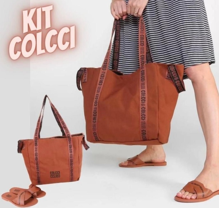 Kit de Bolsa Shopper + Rasteira Colcci na Magazine Luiza