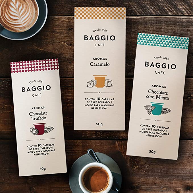 Kit de Cápsulas de Café Aromas Baggio Café, compatível com Nespresso, contém 60 cápsulas na Amazon