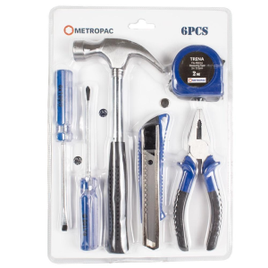 Kit de Ferramentas com 6 Peças Azul e Preto na Ponto