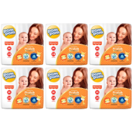 Kit de Fralda Pom Pom Protek Derma Jumbo Tamanho M – (Total 168 unidades) na Extra