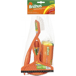 Kit de Limpeza com 4 Peças (Esponja Protege Unhas Rodo Para Pia Escova Cantos e Desentupidor Para Pia) Brilhus na Amazon