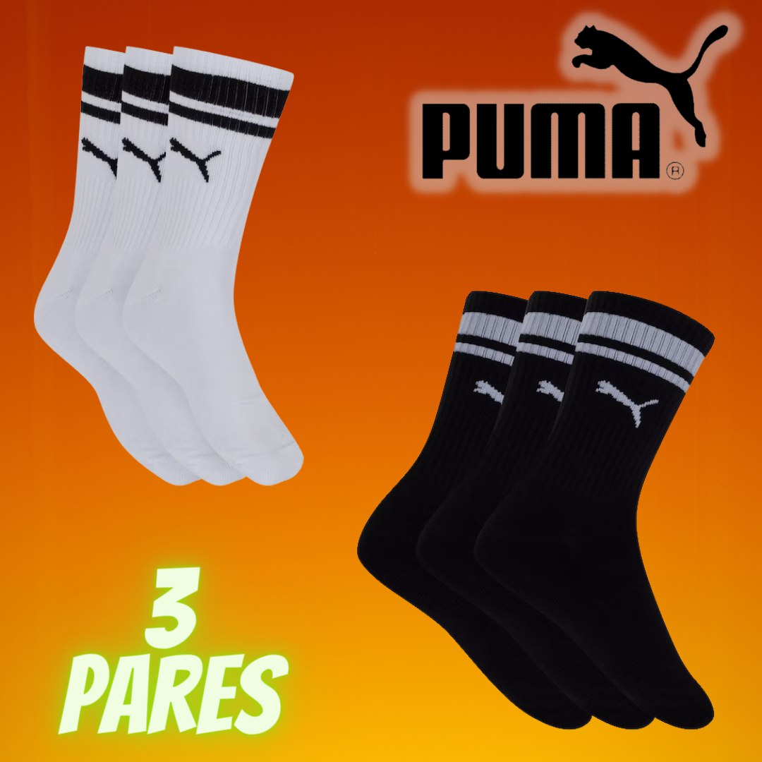 Kit de Meias Cano Médio Puma Esportiva com 3 Pares – 39 a 43 – Adulto na Centauro