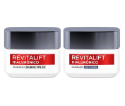 Kit de Skincare L’Oréal Paris Revitalift Hialurônico Creme Diurno FPS 20 + Creme Noturno, Tratamento Antirrugas Preenchedor com Ácido Hialurônico Puro 49g na Amazon