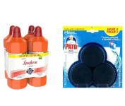 Kit Desinfetante Lysoform – 1L com 4 unidades + Kit Pato Desodorizador Sanitário na Amazon