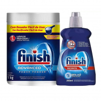 Kit Detergente Em Pó Para Lava-Louças Finish - 1kg + Secante Para Lava-louças 250ml na Magazine Luiza