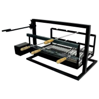 Kit Elevação Aço Com Grill Elétrico 4 Espetos Preto 74cmx47cm Artmill na Leroy Merlin