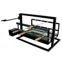 Kit Elevação Aço Com Grill Elétrico 4 Espetos Preto 74cmx47cm Artmill na Leroy Merlin