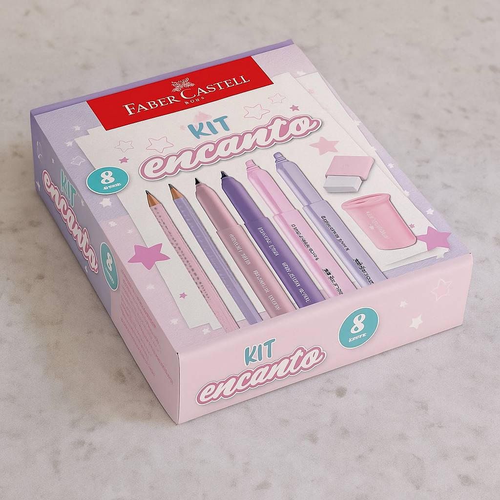Kit Encanto Faber-Castell Com Produtos Rosa e Roxo Em Tons Pastel *EDIÇÃO LIMITADA* na Amazon