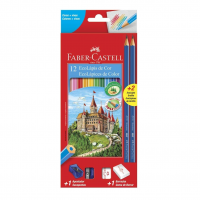 Kit Escolar Lápis De Cor Sextavado + 2 Lápis Max + Apontador + Borracha, Faber-Castell, 12 Cores na Amazon