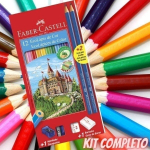 Kit Escolar Lápis de Cor Sextavado + 2 Lápis Max + Apontador + Borracha, Faber-Castell, 12 Cores na Amazon