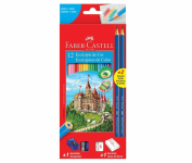 Kit Escolar Lápis de Cor Sextavado + 2 Lápis Max + Apontador + Borracha, Faber-Castell, 12 Cores na Amazon