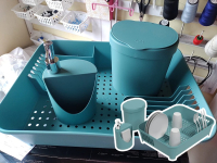 Kit Escorredor + Lixeira + Dispenser, Azul Baltic, Coza na Amazon