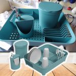 Kit Escorredor + Lixeira + Dispenser, Azul Baltic, Coza na Amazon