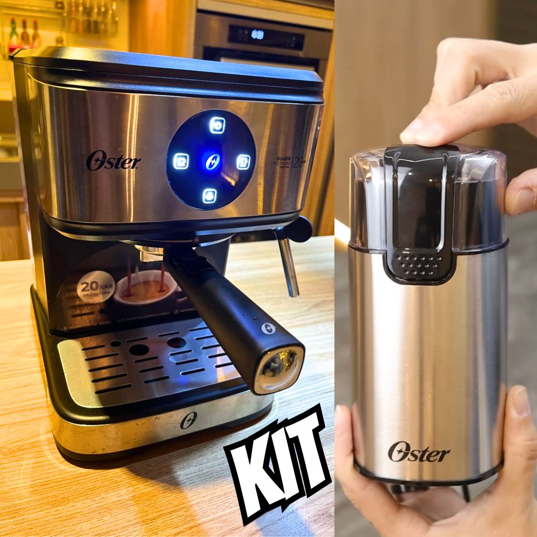 Kit Espresso Oster – Cafeteira Double e Moedor de Café na Amazon
