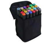 Kit Estojo Canetinha Ponta Dupla para Colorir Permanente Duas Pontas 24 cores na Amazon
