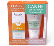 Kit Eucerin Protetor Solar Facial Oil Control FPS 60 50g + Gel de Limpeza Facial Concentrado Dermopure Oil Control – 75g na Amazon