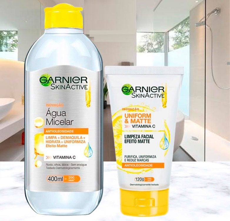 Kit Facial Garnier Gel de Limpeza + Água Micelar Antioleosidade Vitamina C na Americanas