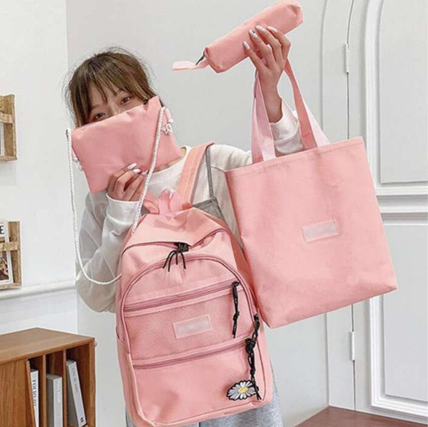 Kit Feminino Mochila Média Costas Bolsas Peq. Compartimento Notebook Semi Impermeável Moda Blogueira – Meimi Amores na Magazine Luiza