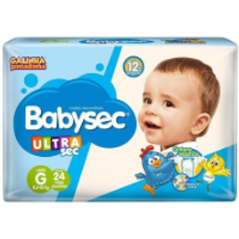 Kit Fralda Descartável Babysec Ultra Jumbo Gallinha Pintadinha G - 8 Pacotes com 24 Tiras Cada na Extra