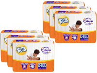 Kit Fralda Pom Pom Fisher-Price Derma Protek – Tam. P 3 a 6kg 6 Pacotes com 30 Unidades Cada na Magazine Luiza