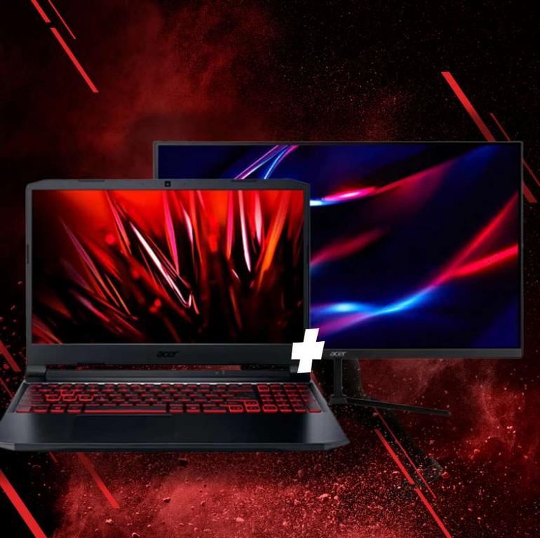 Kit Gamer Notebook Acer Nitro 5 AN517-54-59KR i5 512GBSSD GTX1650 + Monitor Nitro 23.8” QG240Y S3 na Acer