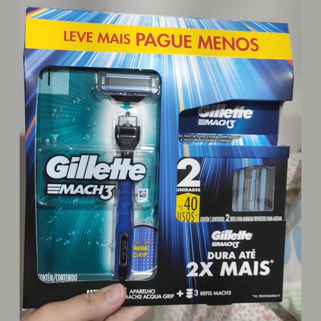 Kit Gillette Mach3 Aparelho de Barbear 1 Ud + Cargas 3 Uds na Amazon