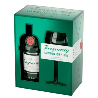 Kit Gin Tanqueray London Dry 750ml + 1 Taça Vidro Exclusiva na Ponto